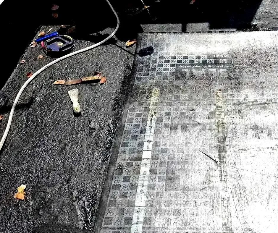Newly applied basement waterproofing membrane Dayton, OH Newly applied basement waterproofing membrane Dayton, OH