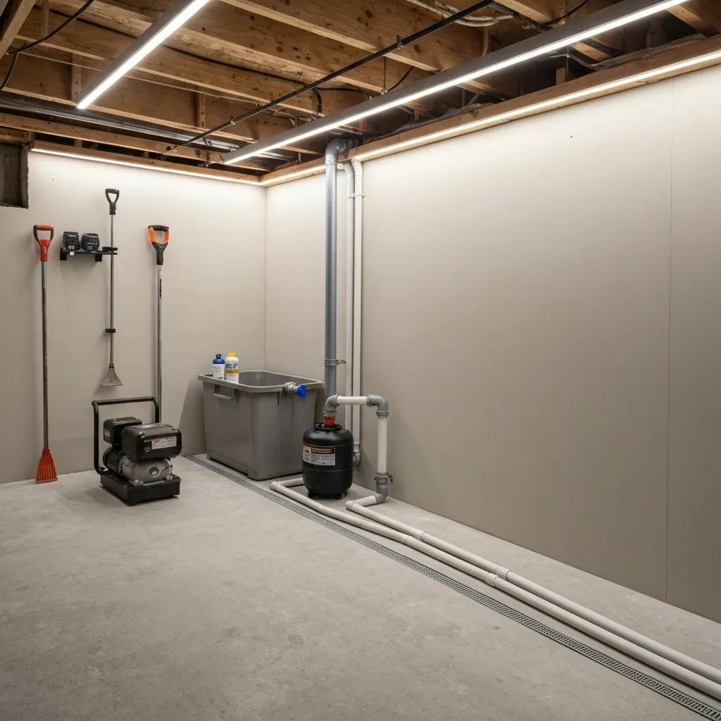 Advanced basement waterproofing systems demonstrating effective moisture control for homes